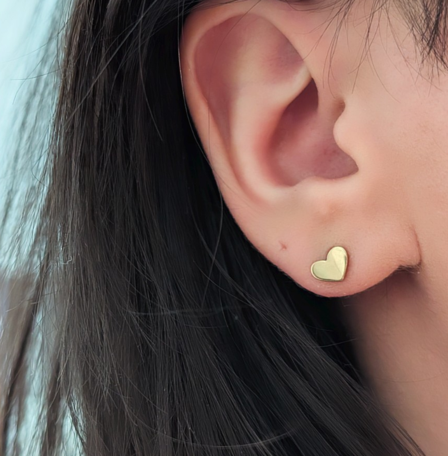 Mini Herz Ohrstecker Gold / Edelstahl