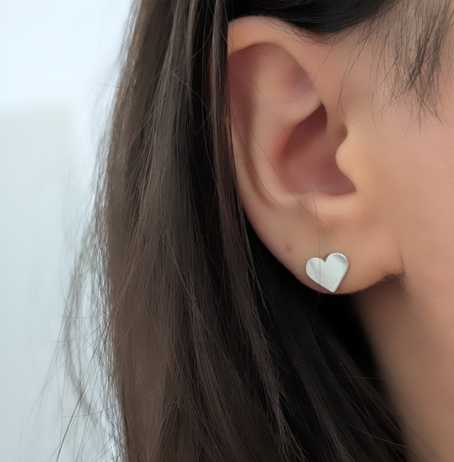 Ohrstecker „Silver Heart“ – Herz Ohrringe Edelstahl Silber | 9 mm | Hypoallergen & wasserfest