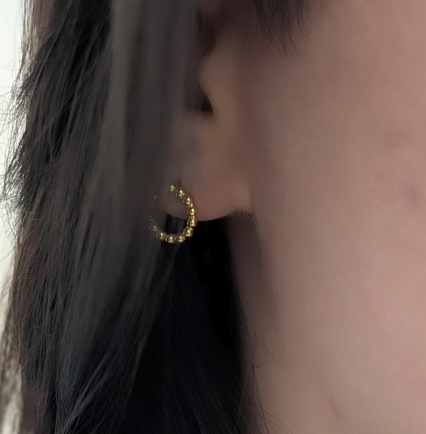 Kreis Ohrstecker – 925 Sterling Silber mit 24K Vergoldung, 10 mm