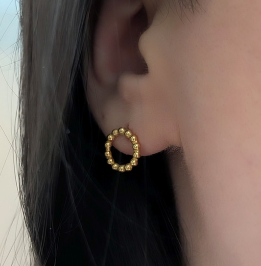 Kreis Ohrstecker – 925 Sterling Silber mit 24K Vergoldung, 10 mm