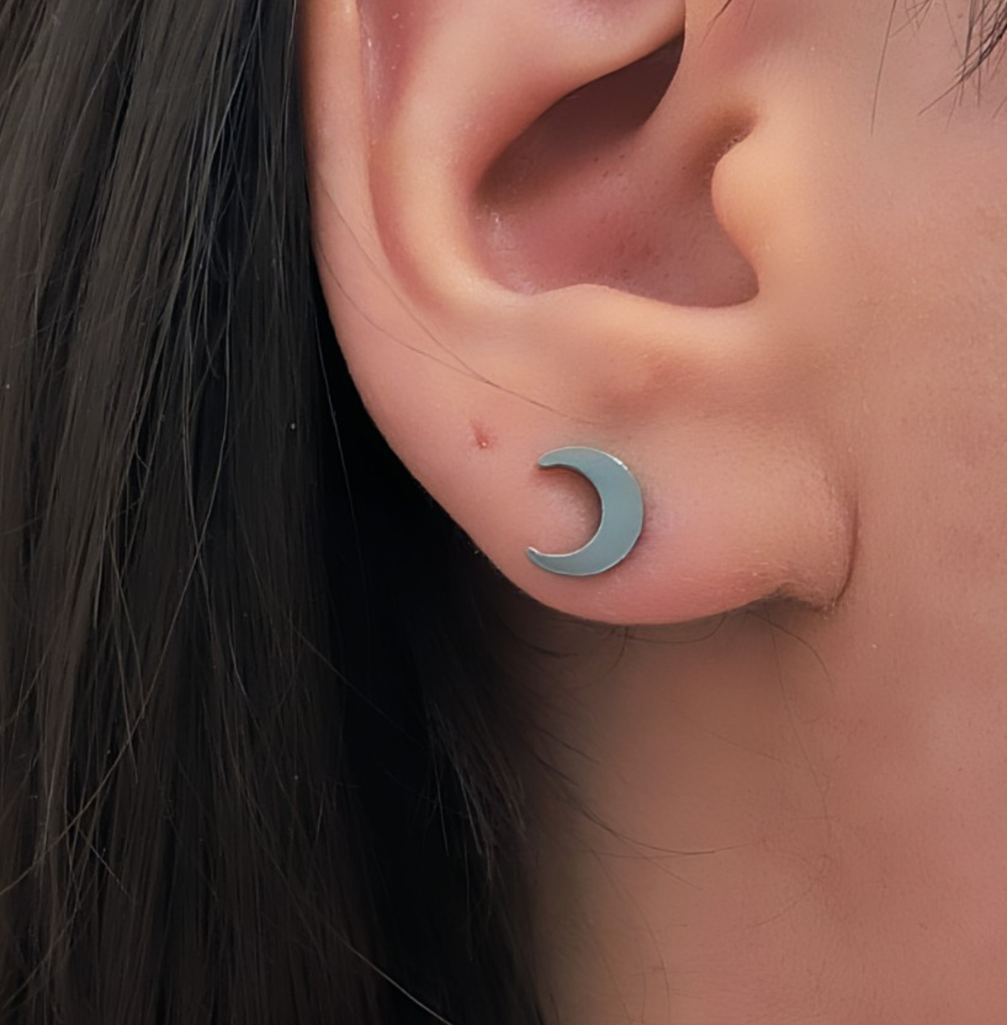 Kleine Halbmond Ohrstecker Hypoallergen Silber