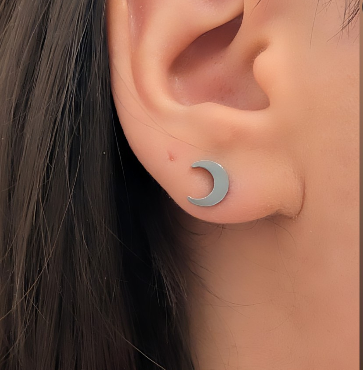 Kleine Halbmond Ohrstecker Hypoallergen Silber