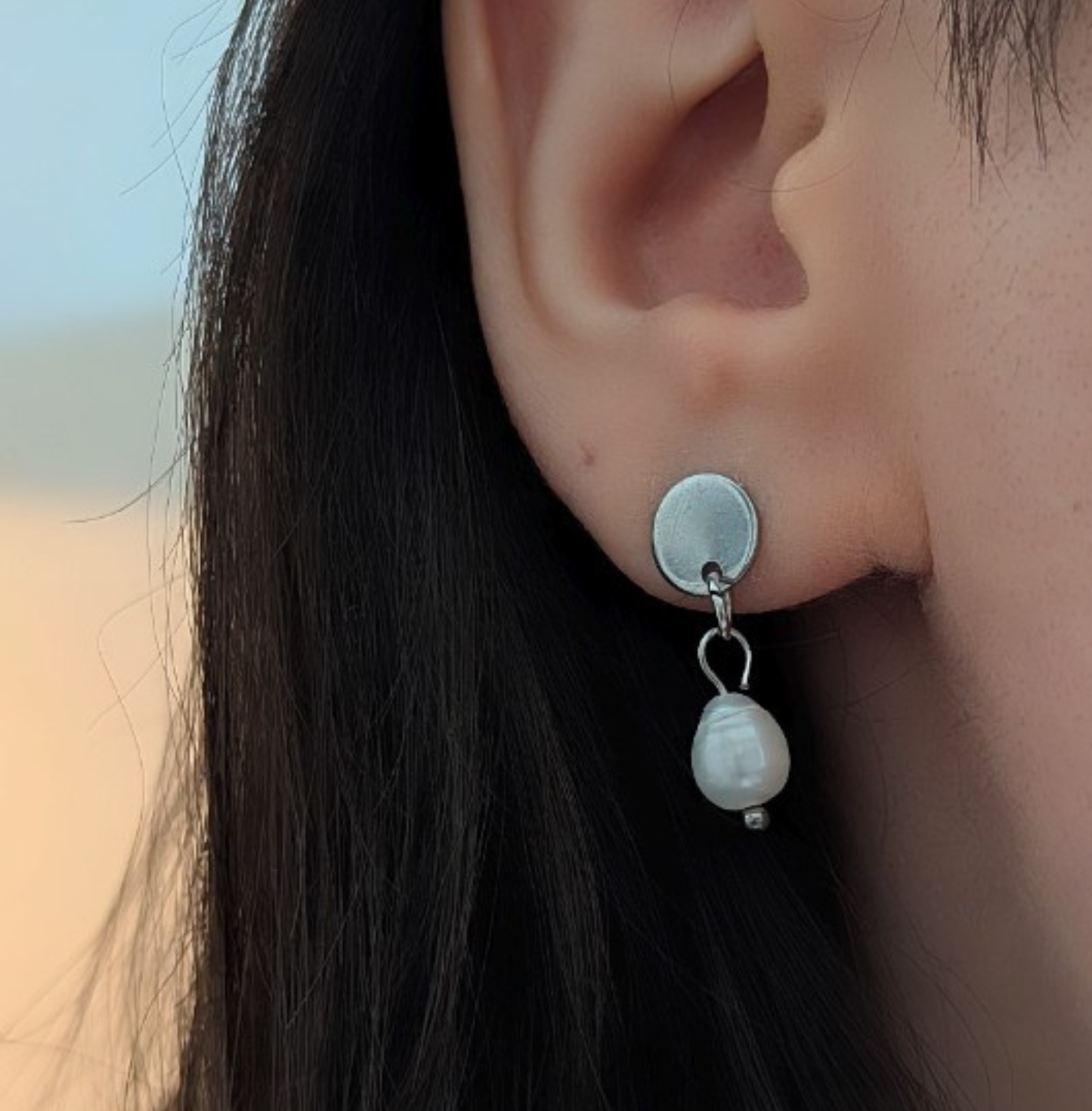 Perlenohrringe aus Edelstahl mit Süßwasserperle – elegante Ohrstecker, 25 mm
