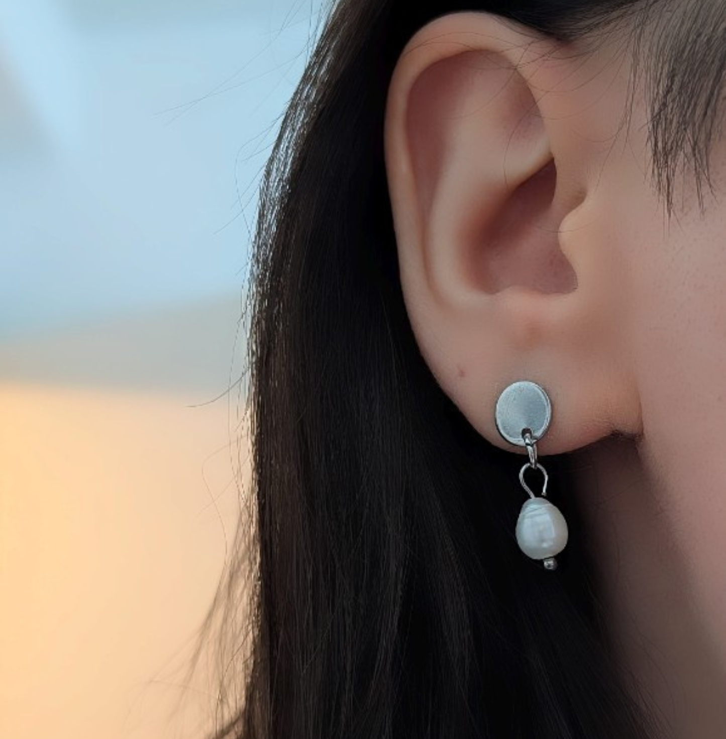 Perlenohrringe aus Edelstahl mit Süßwasserperle – elegante Ohrstecker, 25 mm