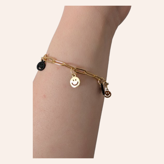 SMILE Armband (Gold / Schwarz)