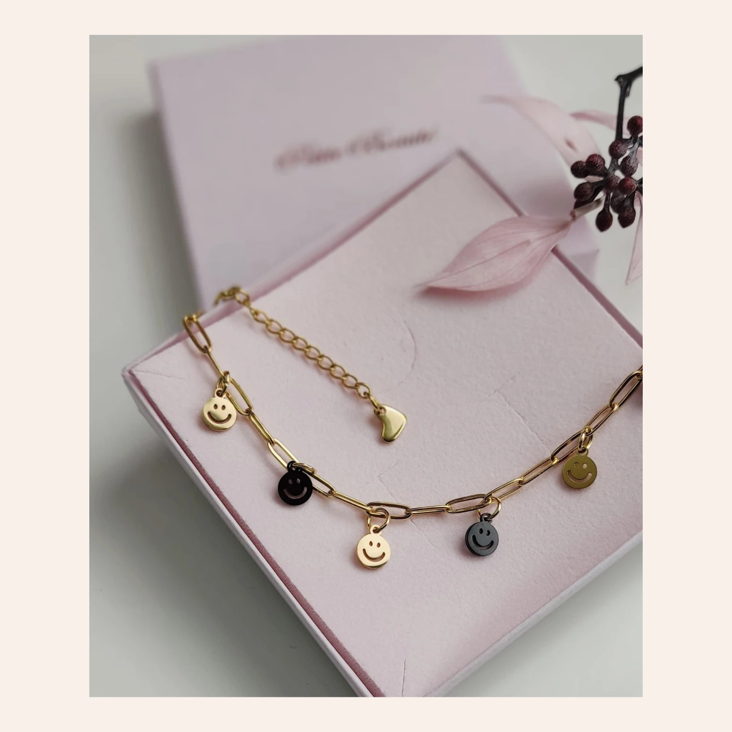 SMILE Armband (Gold / Schwarz)