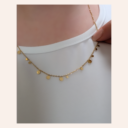Halskette Mini Plättchen Gold