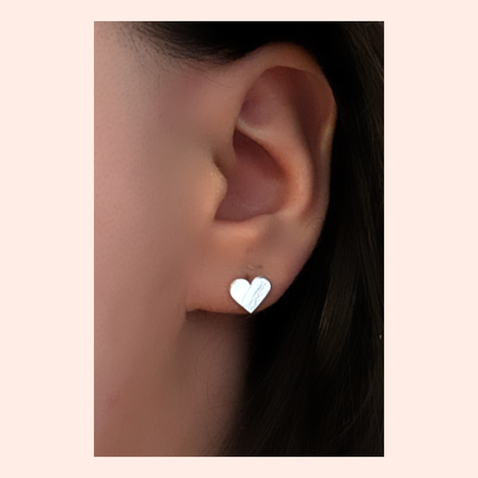 Ohrstecker „Silver Heart“ – Herz Ohrringe Edelstahl Silber | 9 mm | Hypoallergen & wasserfest