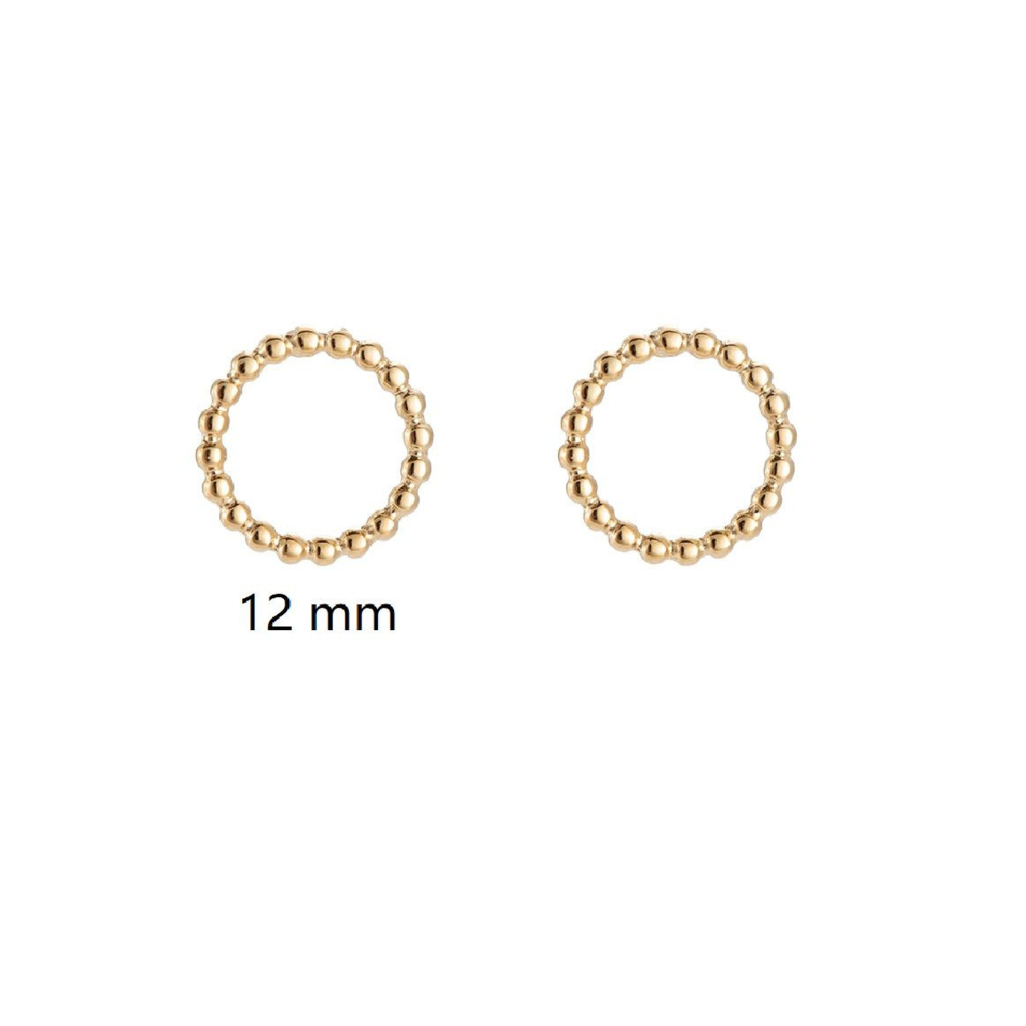 Kreis Ohrstecker Gold 12 mm