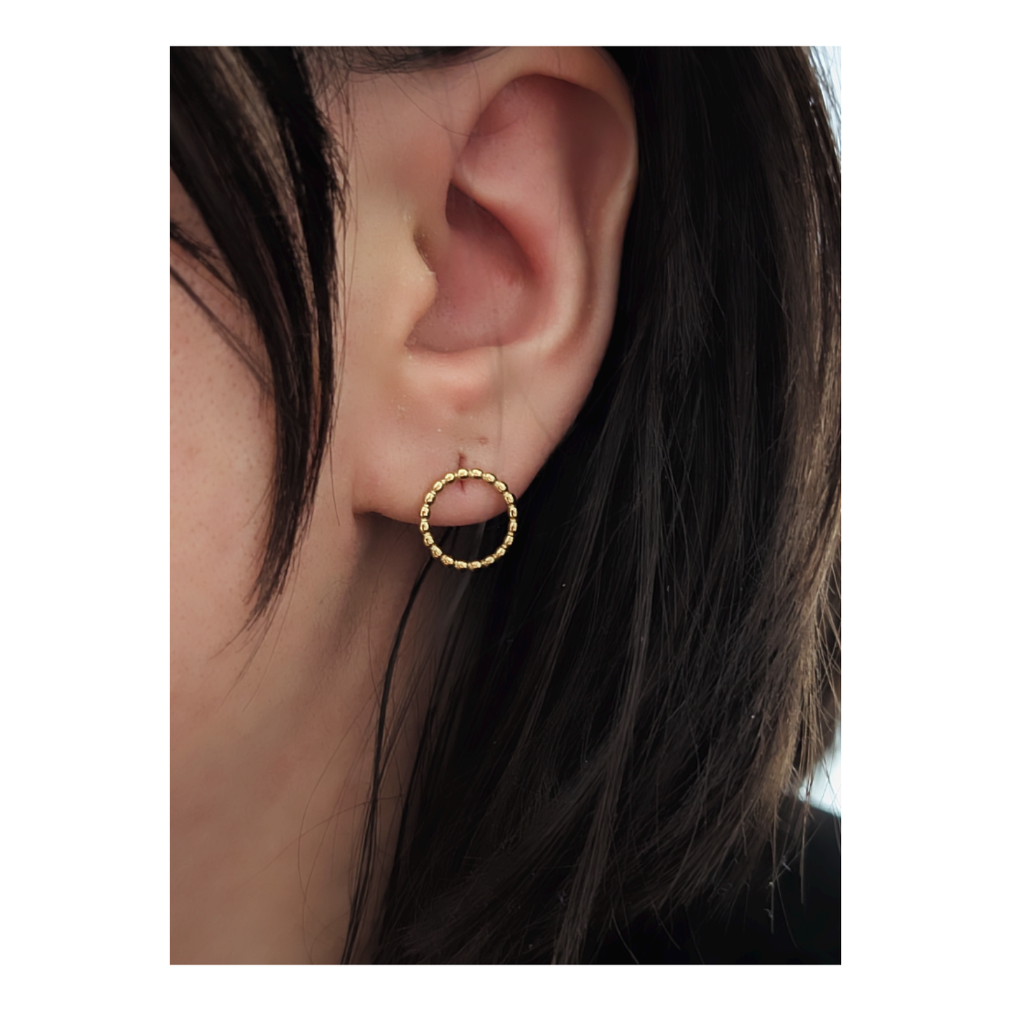 Kreis Ohrstecker Gold 12 mm