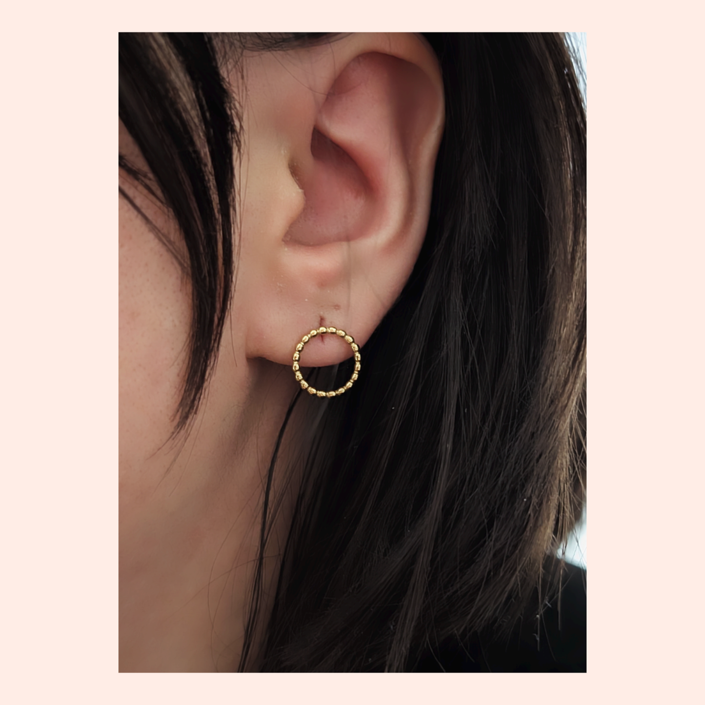 Kreis Ohrstecker Gold 12 mm