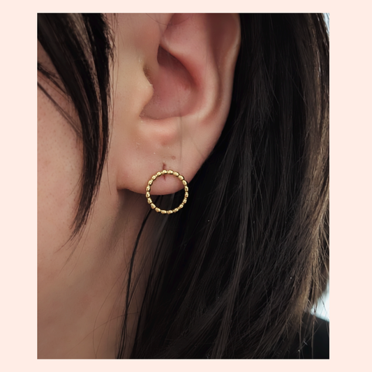 Kreis Ohrstecker Gold 12 mm