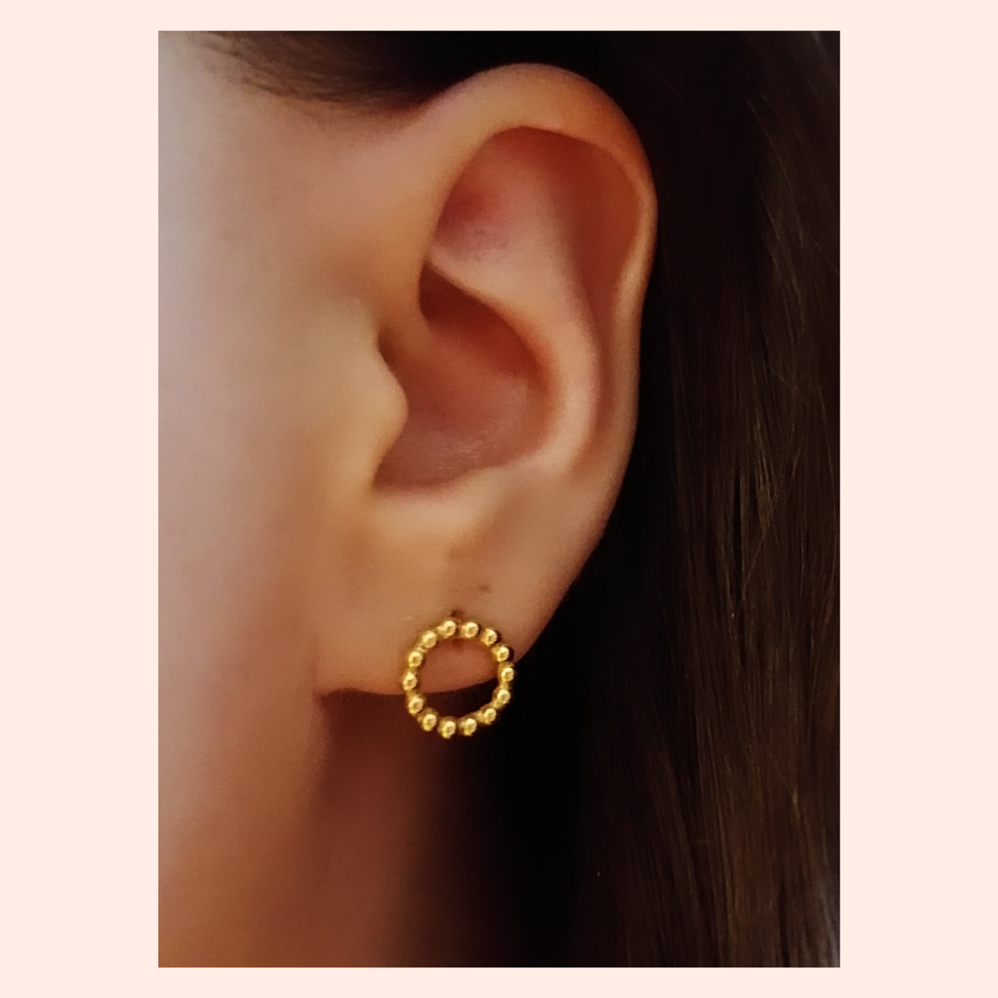 Kreis Ohrstecker – 925 Sterling Silber mit 24K Vergoldung, 10 mm