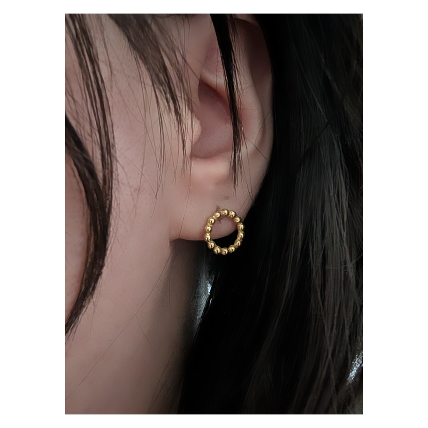 Kreis Ohrstecker – 925 Sterling Silber mit 24K Vergoldung, 10 mm