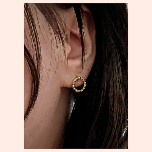 Kreis Ohrstecker – 925 Sterling Silber mit 24K Vergoldung, 10 mm