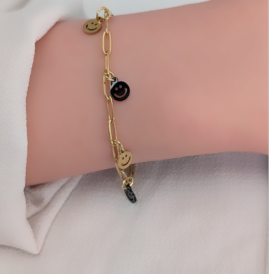 SMILE Armband (Gold / Schwarz)