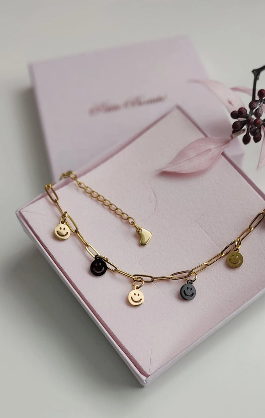 SMILE Armband (Gold / Schwarz)